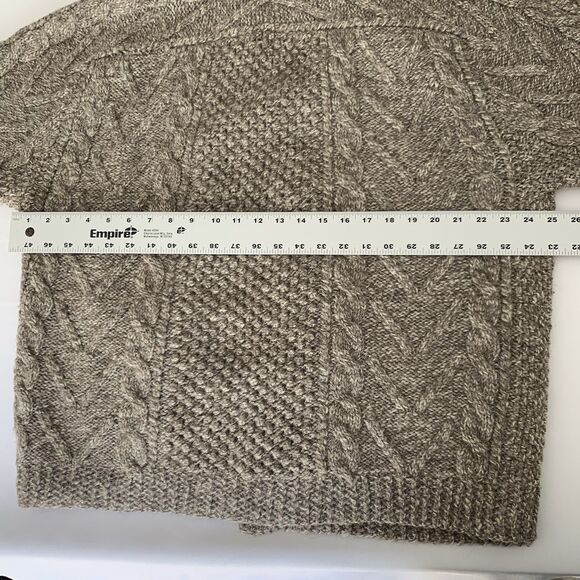 VTG Quill's Sweater Cardigan XL* Gray Wool Open Chunky Fisherman Grandpa Ireland - Picture 8 of 9